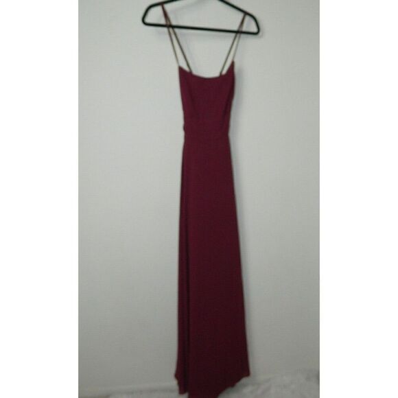 Lulu’s Dress Burgundy Mythical Kind of Love Wine Red Maxi Dress Large - Picture 7 of 7